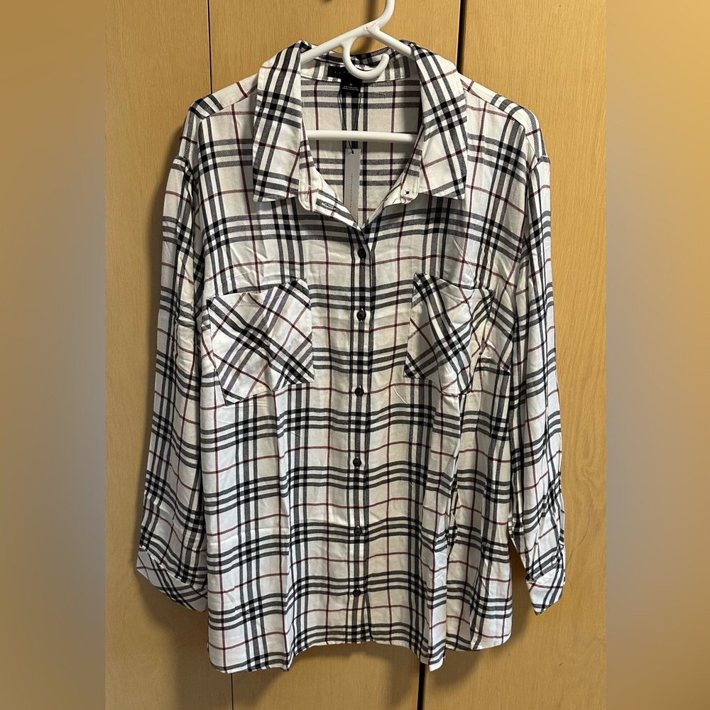 Sanctuary 100% Rayon Plaid Flannel - NWT